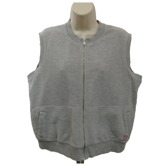 Calvin Klein Jeans Vest Sz XL Full Zip Gray 100% Cotton Sleeveless Front Pockets - Picture 1 of 6